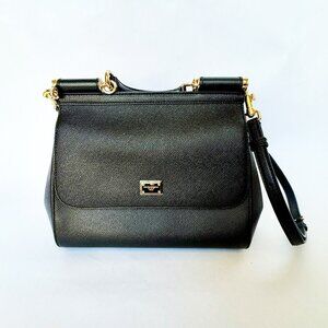 Dolce & Gabbana Medium Sicily Handbag in Black